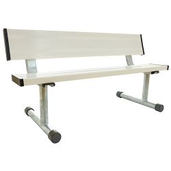 5' Portable Bench W/Back - White