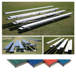 4 Row 7.5' Low Rise Bleacher - Colored