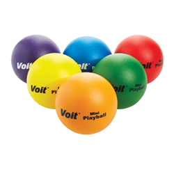 Voit Tuff Coated Foam Low-Bounce Ball - 5 in. Mini - Color My Class (Set of 6)