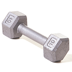 Hex Dumbbell w/ Straight Handle 10 lb