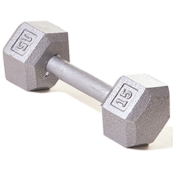 Hex Dumbbell w/ Straight Handle 15 lb