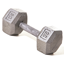 Hex Dumbbell w/ Straight Handle 25 lb