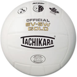 Tachikara SV-5W Gold Leather Volleyball - White